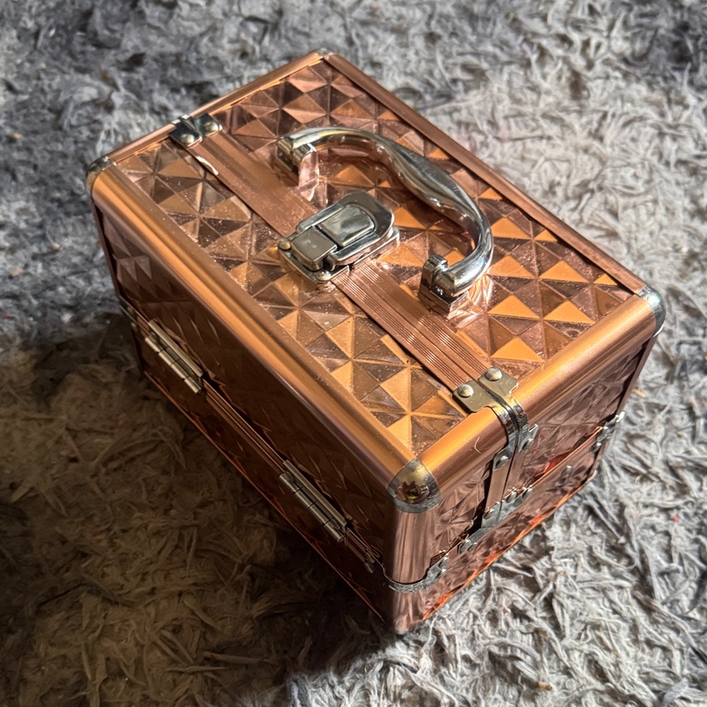 Copper Metallic Women’s Accessory Case - Portable Storage